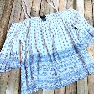 Over The Shoulder Cropped Blouse